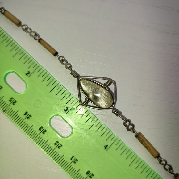 Teardrop Stone Vintage Bracelet Elegant Antique Style Classic Academia Small - Picture 5 of 7